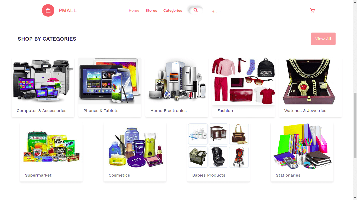 PMALL online marketplace page